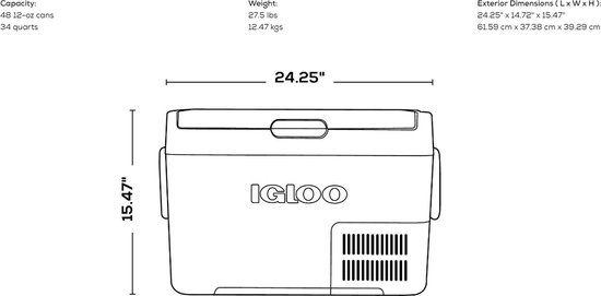 Igloo ICF 32 Compressor koelbox - 32L - 12/24/230V - Blauw - Wit — afbeelding 5