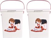 Voedselcontainer voor Hond & Kat - 4 Liter Hondenvoer - Set van 2 Dierenvoederbox - 9cm x 5cm x 2cm