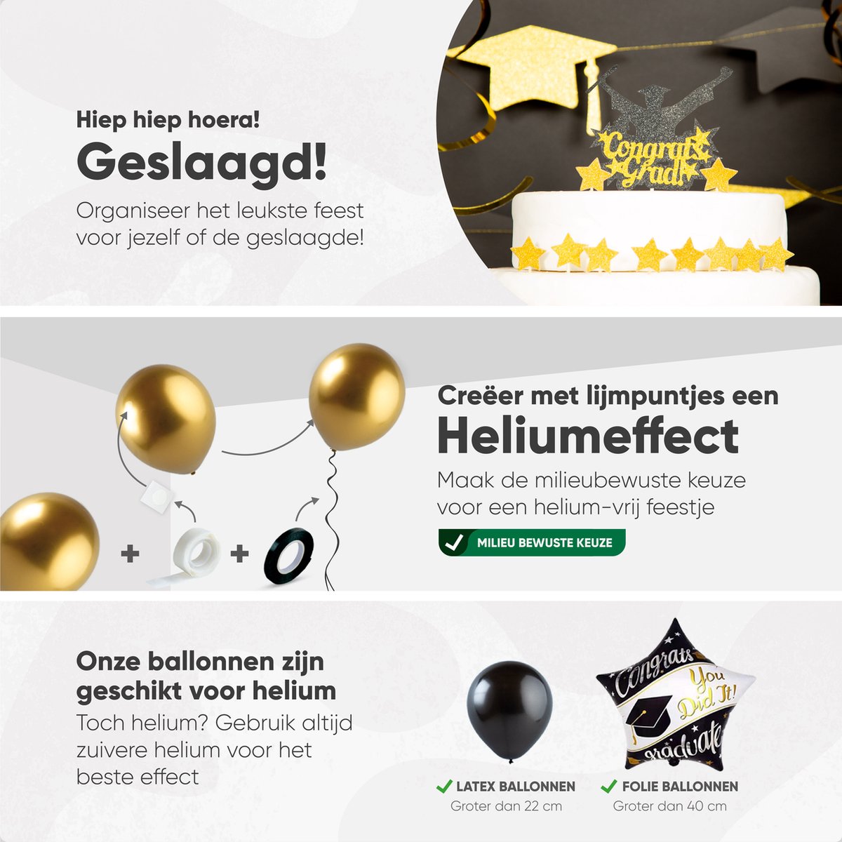 Fissaly Geslaagd Versiering Feestpakket – Afgestudeerd Slingers & Ballonnen – Decoratie Graduation — afbeelding 4