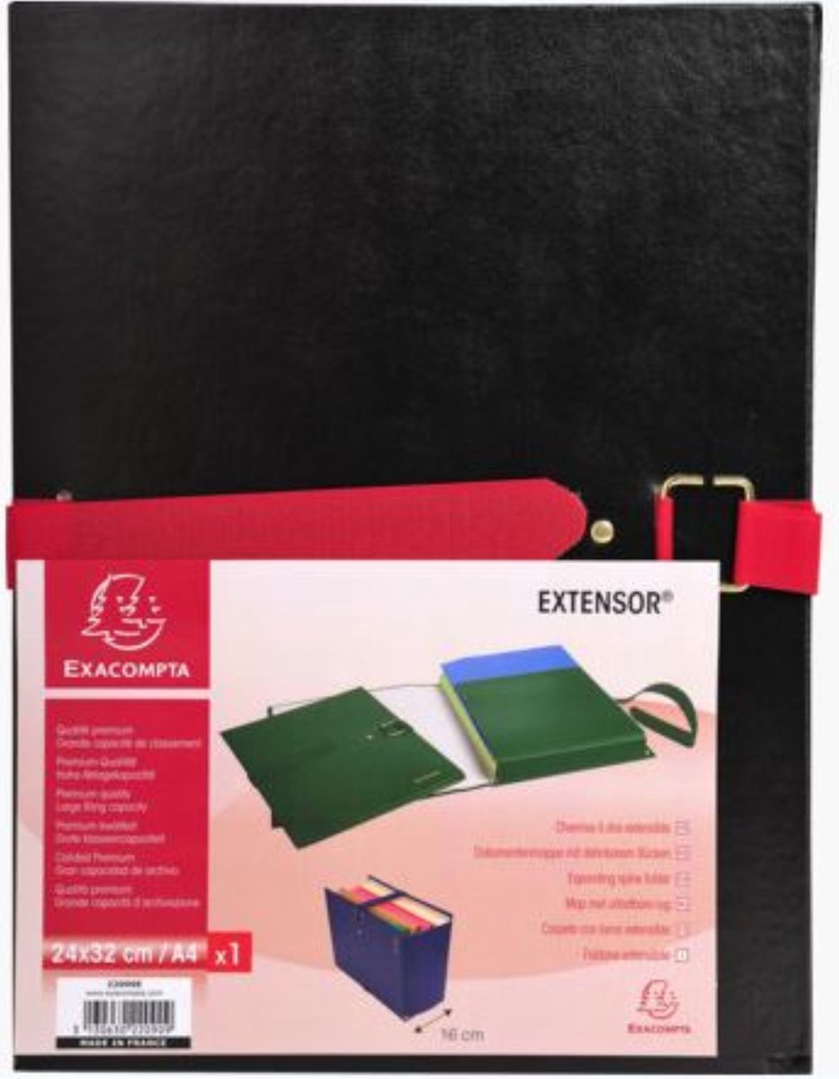 Exacompta Extensor® Balacron - Map met uitrekbare rug en klep - 24x32 cm - Zwart - 22001E
