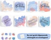 Verjaardagskaarten - Wenskaarten - Happy Birthday - Inclusief enveloppen & sluitzegels - Eigen design en print - Dubbele kaarten - 14,8 x 14,8 cm