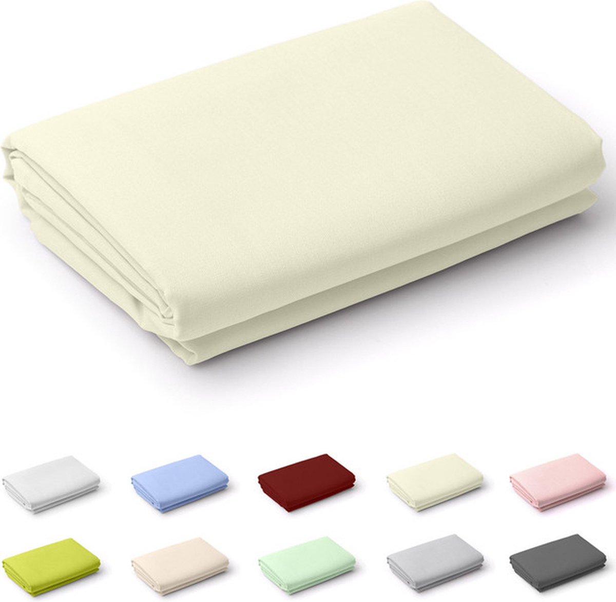 Zavelo Laken Deluxe Ivoor - 100% Katoen - 2-persoons 200x250 cm - Bovenlaken - Onderlaken - Extra Zware Kwaliteit - Super zacht - Hotelkwaliteit