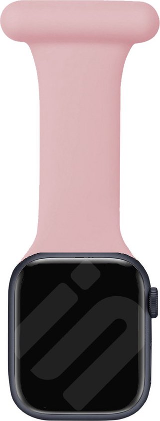 Strap-it Verpleegkundige band - Geschikt voor Apple Watch bandje - Series 1/2/3/4/5/6/7/8/9/SE - Roze - Siliconen verpleegkundige band - iWatch bandje voor maat: 38 mm 40 mm 41 mm