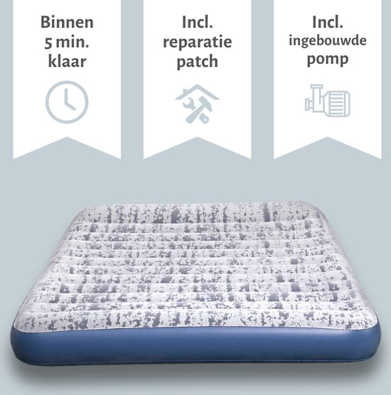 Bestway luchtbed - 2-Persoons - 152 x 203 x 30 cm - Blauw - Inclusief pomp - Reparatieset van Bestway — afbeelding 5