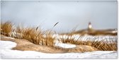 Schuttingposter Duinen in de sneeuw - 200x100 cm - Tuindoek