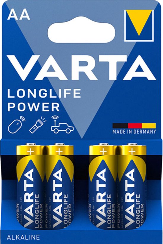 50x Varta Longlife Max Power Alkaline Batterijen AA 4 stuks