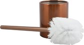 WC-borstel van roestvrij staal met hygiënische binnenhouder - Koperen "Kisii" toilet brush with holder