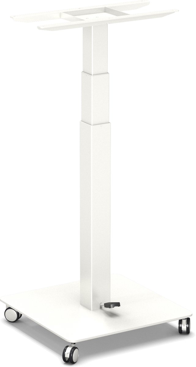 Worktrainer - TinyDesk klein Gasveer - Hoogte 70,3 - 108,5 cm - Zit-sta Bureau Frame - In hoogte verstelbaar Bureau Onderstel - Wit