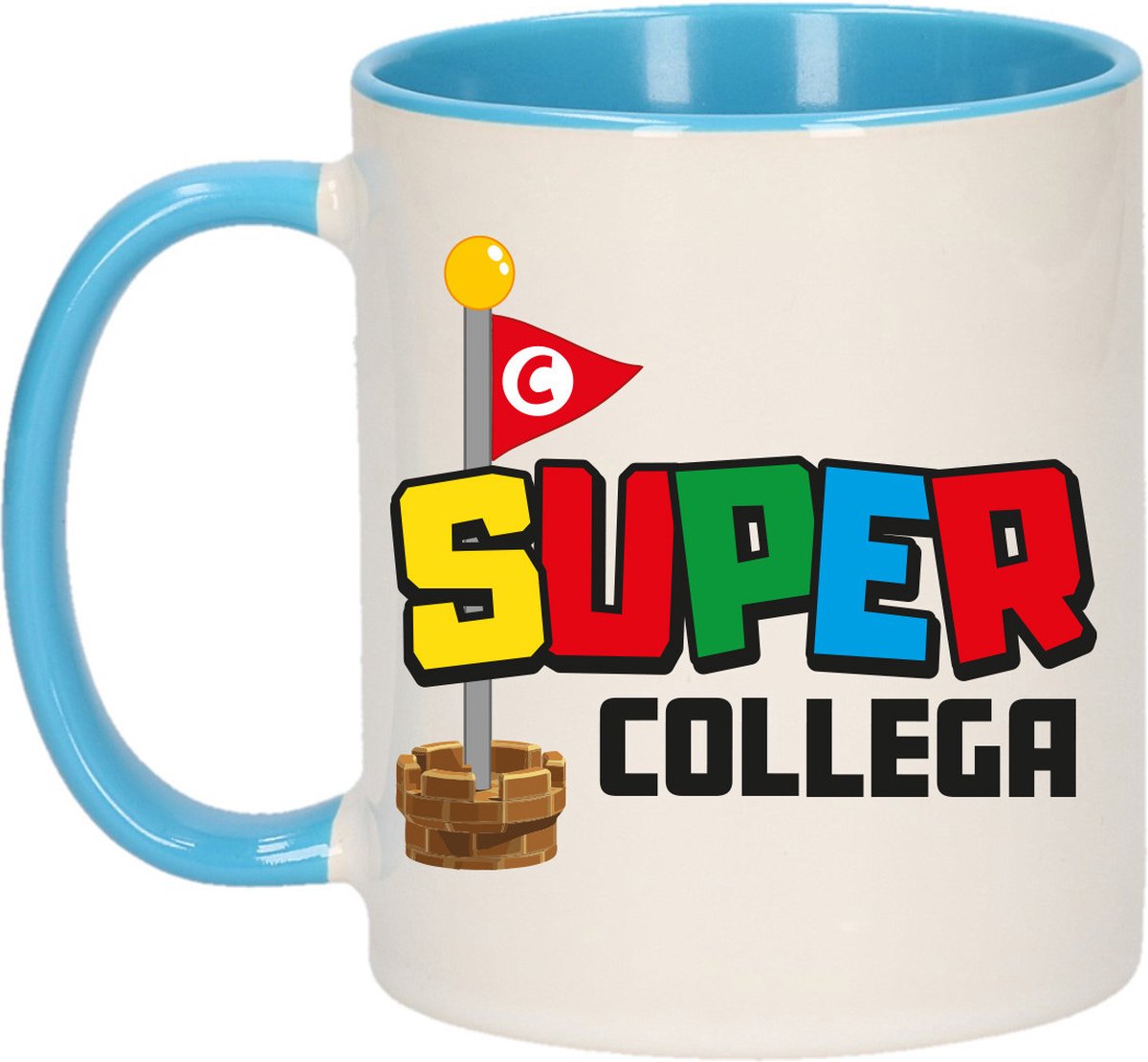 Bellatio Decorations Cadeau koffie/thee mok voor collega - blauw - super Collega - 300 ml
