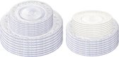 Plasticforte Assiettes de table incassables - 24 pièces - plastique - style cristal - transparent - en 4 tailles - camping/anniversaire
