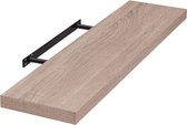 Wandplank, boekenplank, hangplank, dvd-plank, cd-plank, plank, hout, 100 cm, eiken