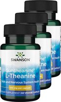Swanson | Suntheanine l-Theanine 100mg | 60 capsules | 3 stuks | 3 x 60 Veggie Capsules