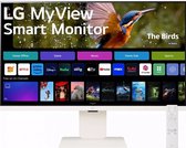 LG MyView 32SR83U-W - LED-monitor - Smart - 32" (31.5" zichtbaar) - 3840 x 2160 4K - IPS - 400 cdm² - 1000:1 - HDR10 - 5 ms - 2xHDMI, USB-C - luidsprekers- Wit