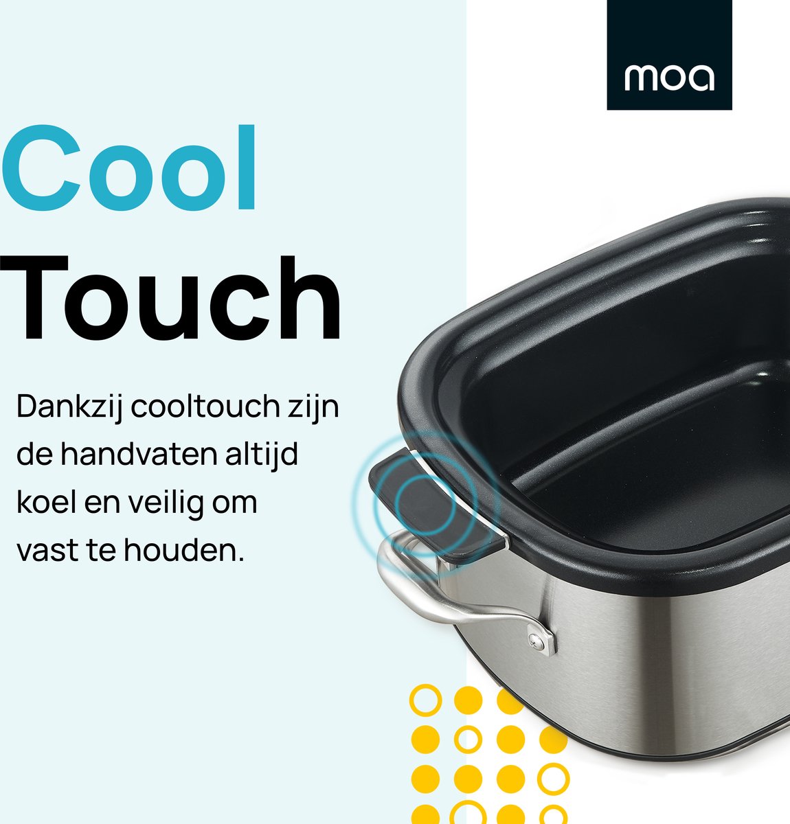 MOA Multicooker - 6L - Slowcooker - Rijstkoker met Stomer - PFAS- & BPA-vrij - Stoomkoker - Sous Vide Koker - 8 Kookfuncties - 1250W - RVS thumbnail 4