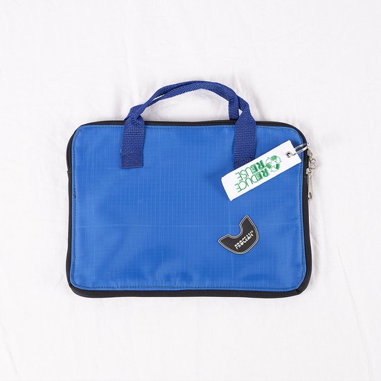 Recycle ipad tas | Procean | Blauw - Zwart met detail op de achterkant