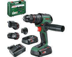 Bosch AdvancedImpact 18V-80 QuickSnap - Accuklopboorschroevendraaier - Inclusief Magnetische schroefhouder, excenteropzetstuk, haakse opzetstuk, 13 mm boorhouder, schroefbit - 2x 18V Li-Ion (2.5 Ah) accu, 45-min lader