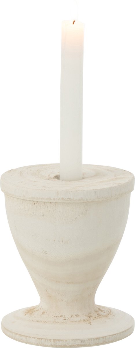 J-Line kaarshouder - hout - wit - small