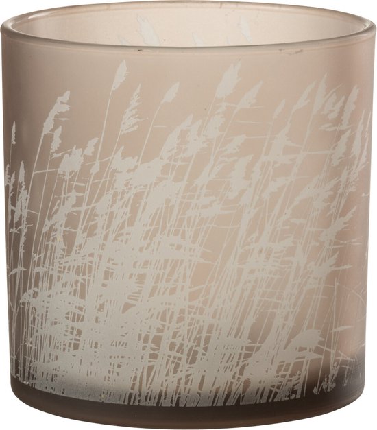 J-Line windlicht Gras - glas - beige - large