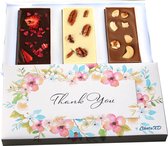 Bedankt Chocolade cadeau - Thank you chocolade - Fairtrade chocolade - Brievenbuspakketje - Natuurvriendelijke geschenkdoos