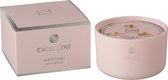 J-Line bougie parfumée Excellent - verre - rose – large – 40H