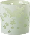 J-Line windlicht Bloemen - glas - groen - large