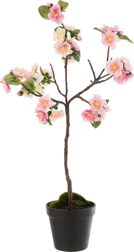 J-Line bloesemboom - kunststof - roze/bruin - small