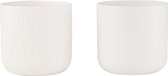 J-Line Cachepot Gen Ceramique Blanc Extra Large Assortiment De 2