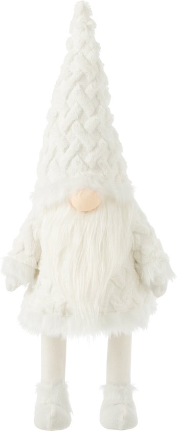 J-Line figuur Kabouter Witte Baard - textiel - wit - extra large