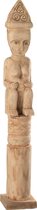 J-Line Afrikaans Figuur Staand - hout - naturel - medium