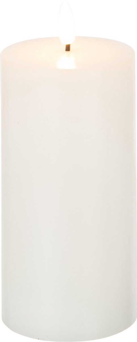 J-Line kaars - wit - medium - LED lichtjes