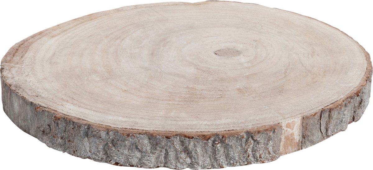 J-Line decoratief boomschors - schijf - hout - grijs - large