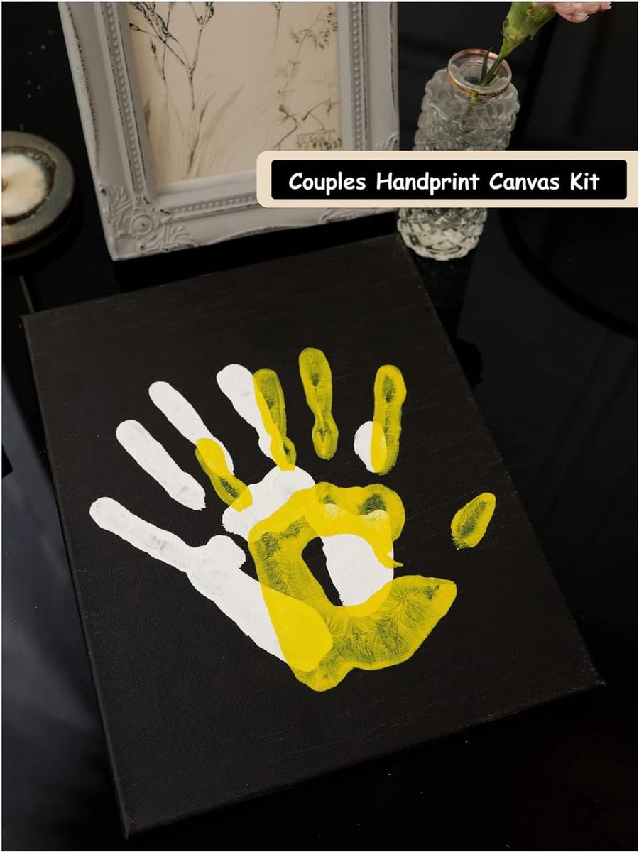 Goedkoopste DIY Koppels Handafdruk Canvas KIT, Liefhebbers Speciale Momenten Handgemaakte Gift, Niet-giftige Verven