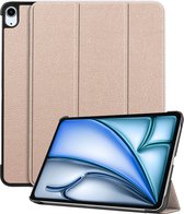 Hoes Geschikt voor iPad Air 2024 (11 inch) Hoes Book Case Hoesje Trifold Cover - Hoesje Geschikt voor iPad Air 6 (11 inch) Hoesje Bookcase - Goud
