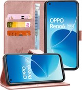 Hoesje geschikt voor Oppo Reno 6 - Portemonnee Book Case Rosegoud
