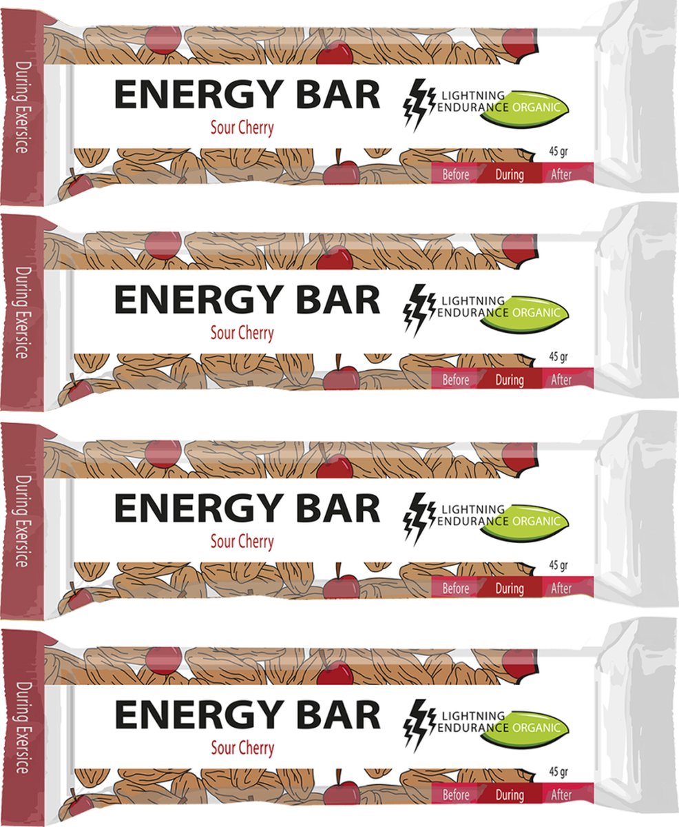 Goedkoopste Lightning BIO Energy Bar - Sour Cherry - 15 x 45 gram
