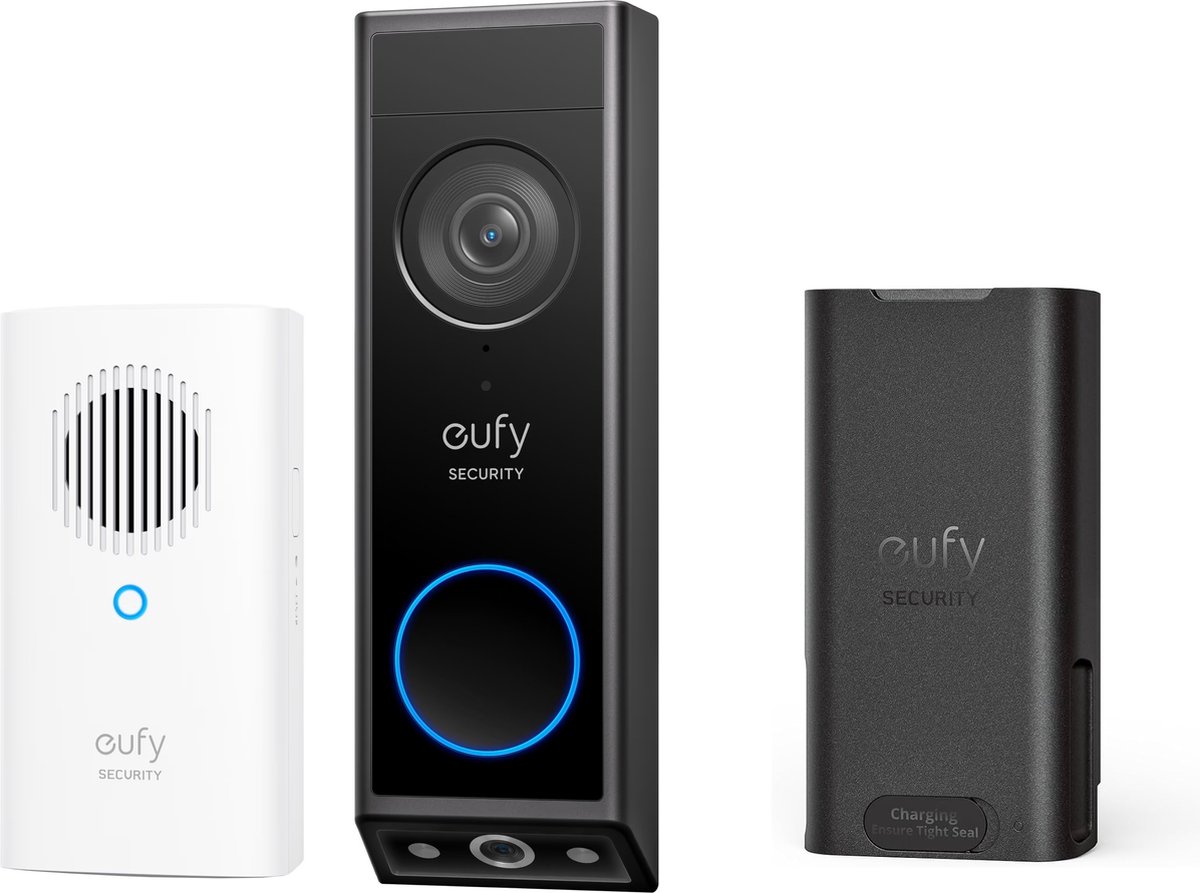 eufy Security E340 2K Draadloze Video Deurbel Inclusief Chime + EXTRA ACCU - Voordeelbundel