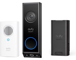 eufy Security E340 2K Draadloze Video Deurbel Inclusief Chime + EXTRA ACCU - Voordeelbundel