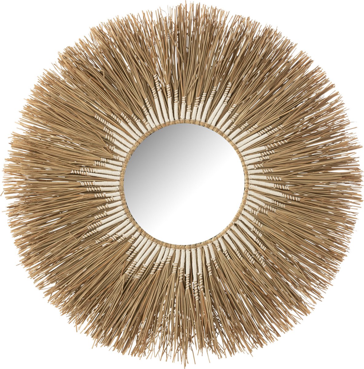 J-Line spiegel Melissa Paille - naturel/wit - large - Ø 101 cm