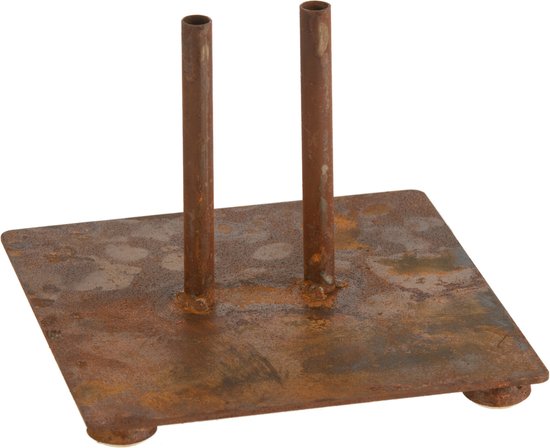 J-Line pied pour 2 piques - métal - rouille - small