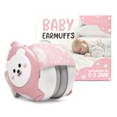 Aquila Gehoorbescherming & Koptelefoon voor Baby en Kinderen - Baby Koptelefoon en Oorkappen 0 tot 3 Jaar - Oorbeschermers Peuter - Oorbescherming tot 23 dB - Roze - Incl Reistasje