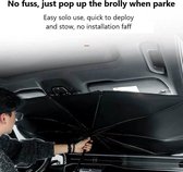 Zonwering voor de voorruit in de auto, met betoverend oogdesign, 145 x 79 cm, intrekbare paraplu, blokkeert uv-stralen en hitte, wordt geleverd met opbergtas, geschikt voor auto's en SUV's