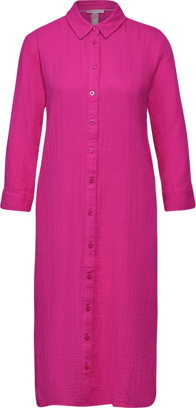 Foto: Street one qr muslin shirt dress solid mousseline dames jurk magnolia pink maat 40