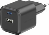 Swissten USB-C Snellader - 2 poorten - GaN technologie - 20W - Zwart