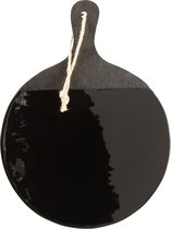 J-Line Rond Mango snijplank - hout - zwart - woonaccessoires