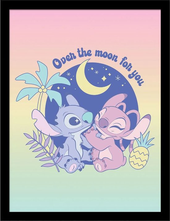 Ingelijste Poster Stitch Over the Moon 30x40cm