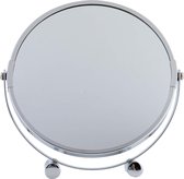 Vergrotingsspiegel - cosmetische spiegel met 3-voudige vergroting - make-up spiegel verchroomd - vergrotingsspiegel rond ca. 17 cm Ø - scheerspiegel voor badkamer - badkamerspiegel van chroom
