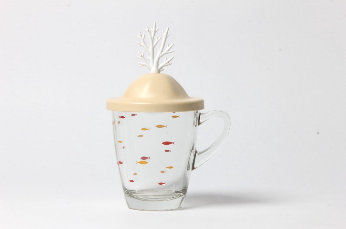 Qualy - Mok “Coral Bleaching” met deksel W94 x L116 x H110 mm 387 gr Materiaal: Gerecycled PP + Oceaanglas