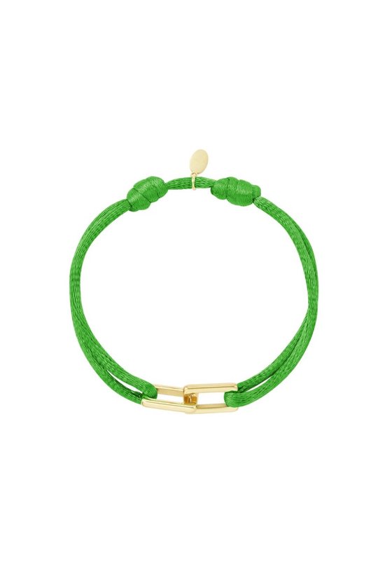 Satijnen armband Schakel - Verstelbaar - One Size - Groen - Trendy