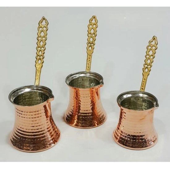 Lot De 3 Cafetières Anciennes L'Abeille Méret Frères - Cuivre Nickelé - France