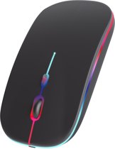The Life Style Goods - Souris Bluetooth LED sans fil - Bluetooth 5.2 - 2,4 GHz - Ordinateur portable et Gaming - Sans fil - Zwart